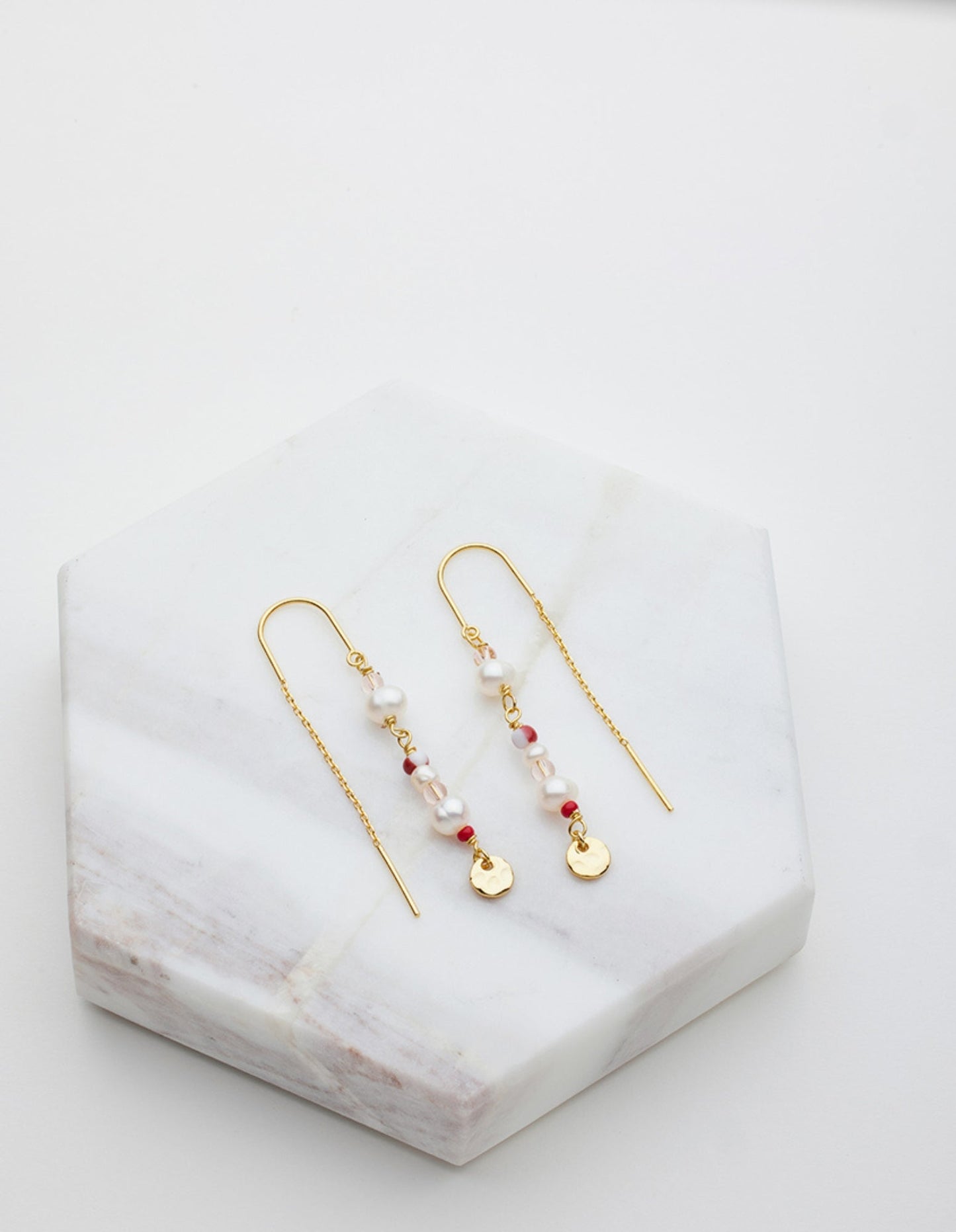 Boucles d'oreilles Alice Thread - Or/Rose - Zafino