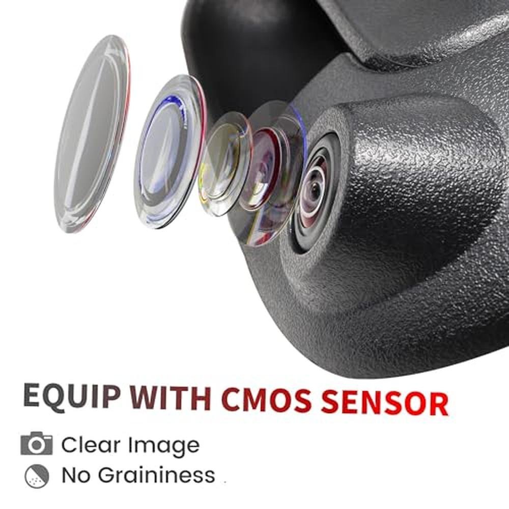 EWAY Tailgate Handle Backup Camera for 2002-2008 Dodge RAM 1500 2500 3500 Tailgate Latch Door Handle Aftermarket Reverse Reversing Back Up Rear View Camera RCA Connector w/ 26FT Extension Harness