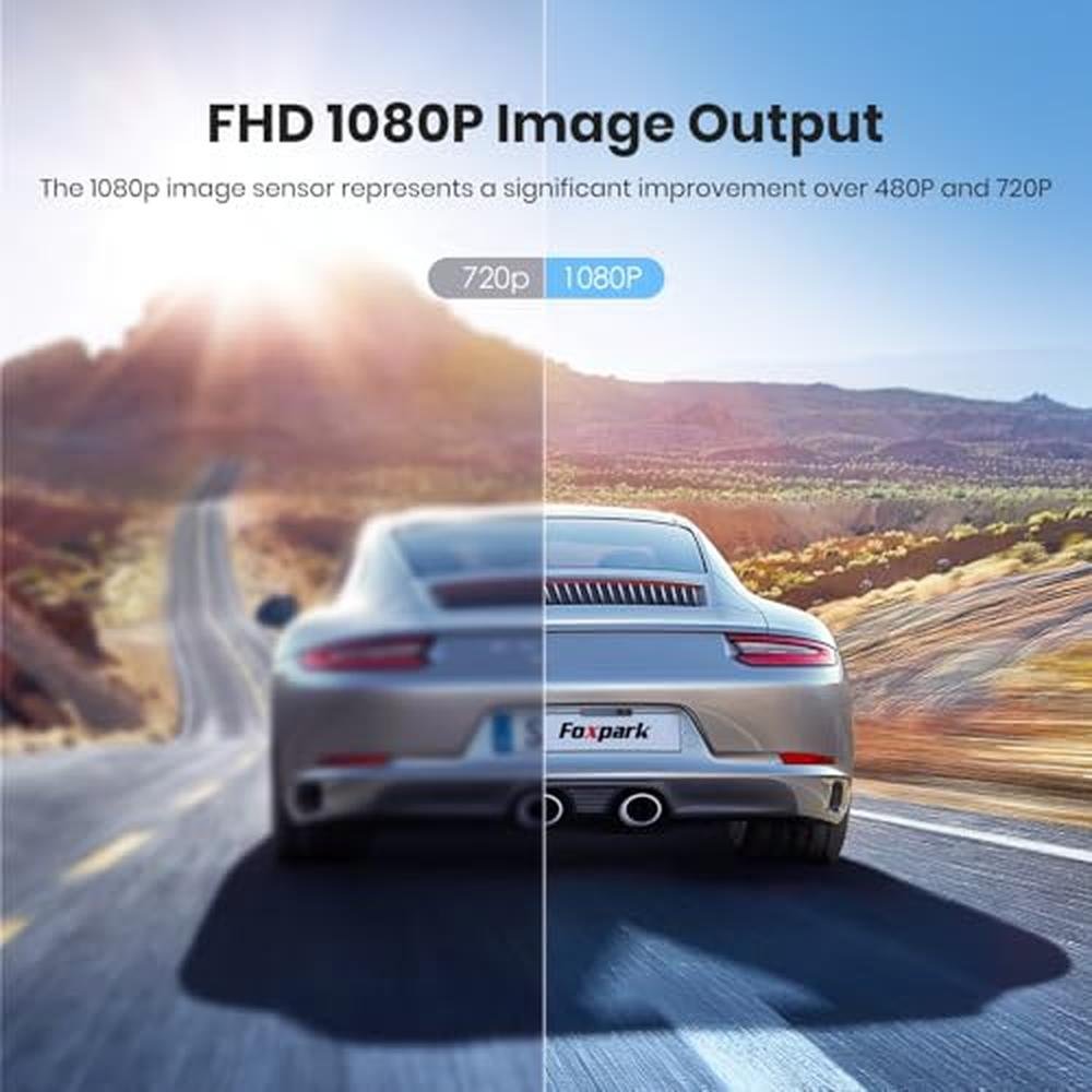 Foxpark Solar Wireless Backup Camera, 1080P 5'' Monitor Back Up Camera Systems Wireless, 3 Mins DIY Installation, Reverse Camera for Car, Truck, Van, RV