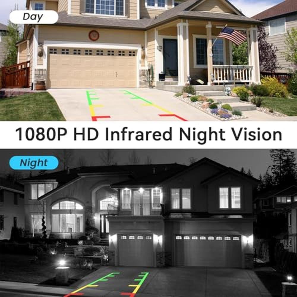 FEISIKE Backup Camera, 1080P IR Night Vision with Monitor, Easy Setup Plug-Play Rear View Camera, 150 Degrees Wide Angle, IP68 Waterproof, 4.3" Display for Car Truck SUV