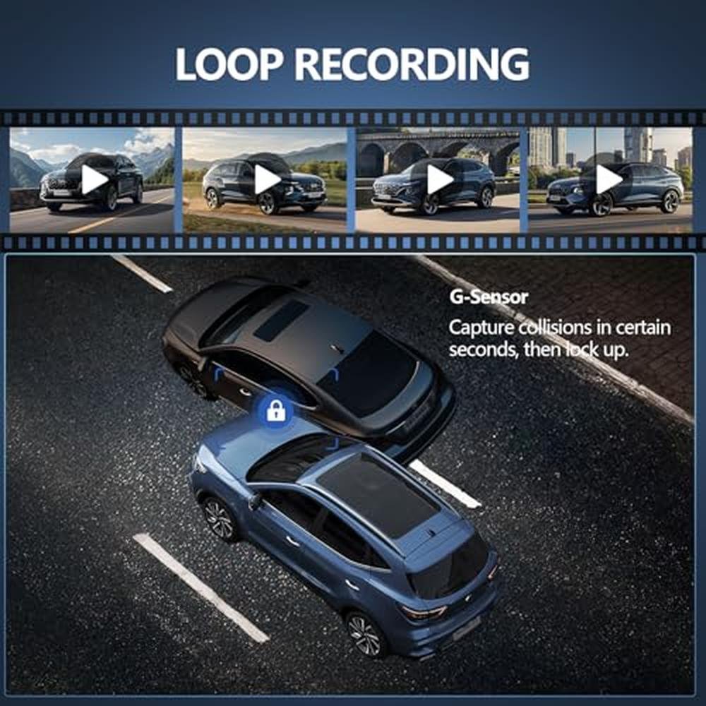 Apenet Wireless CarPlay Screen with 2K Dash Cam, 8.1" Portable Touchscreen Car Stereo with CarPlay & Android Auto, 1080P Backup Camera, Voice Control, Bluetooth, Mirror Link, GPS Navigation