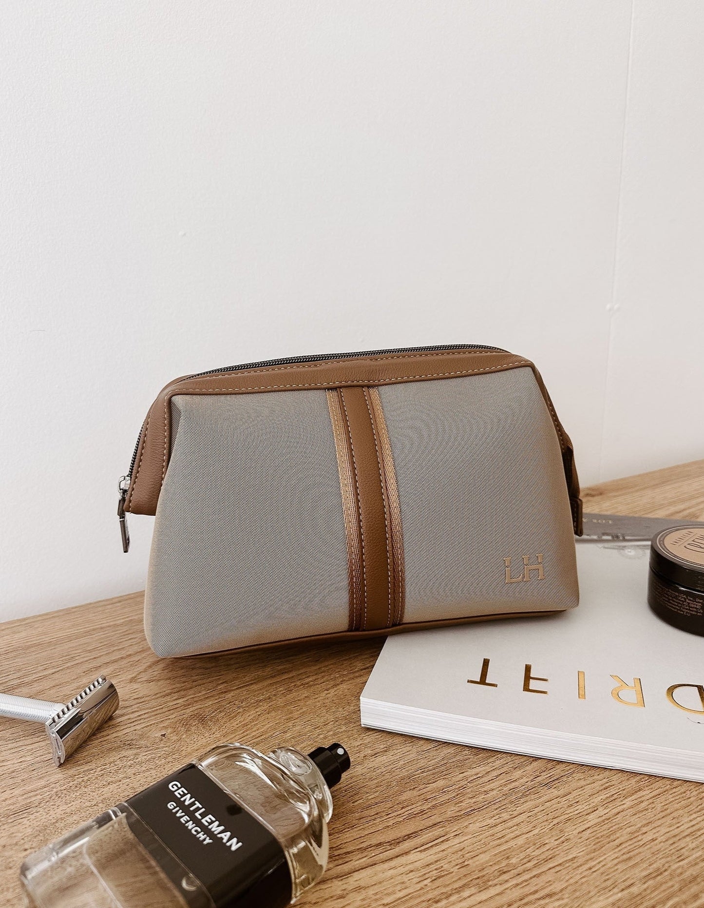 Trousse de toilette Gilbert pour homme - Nylon café - Louenhide