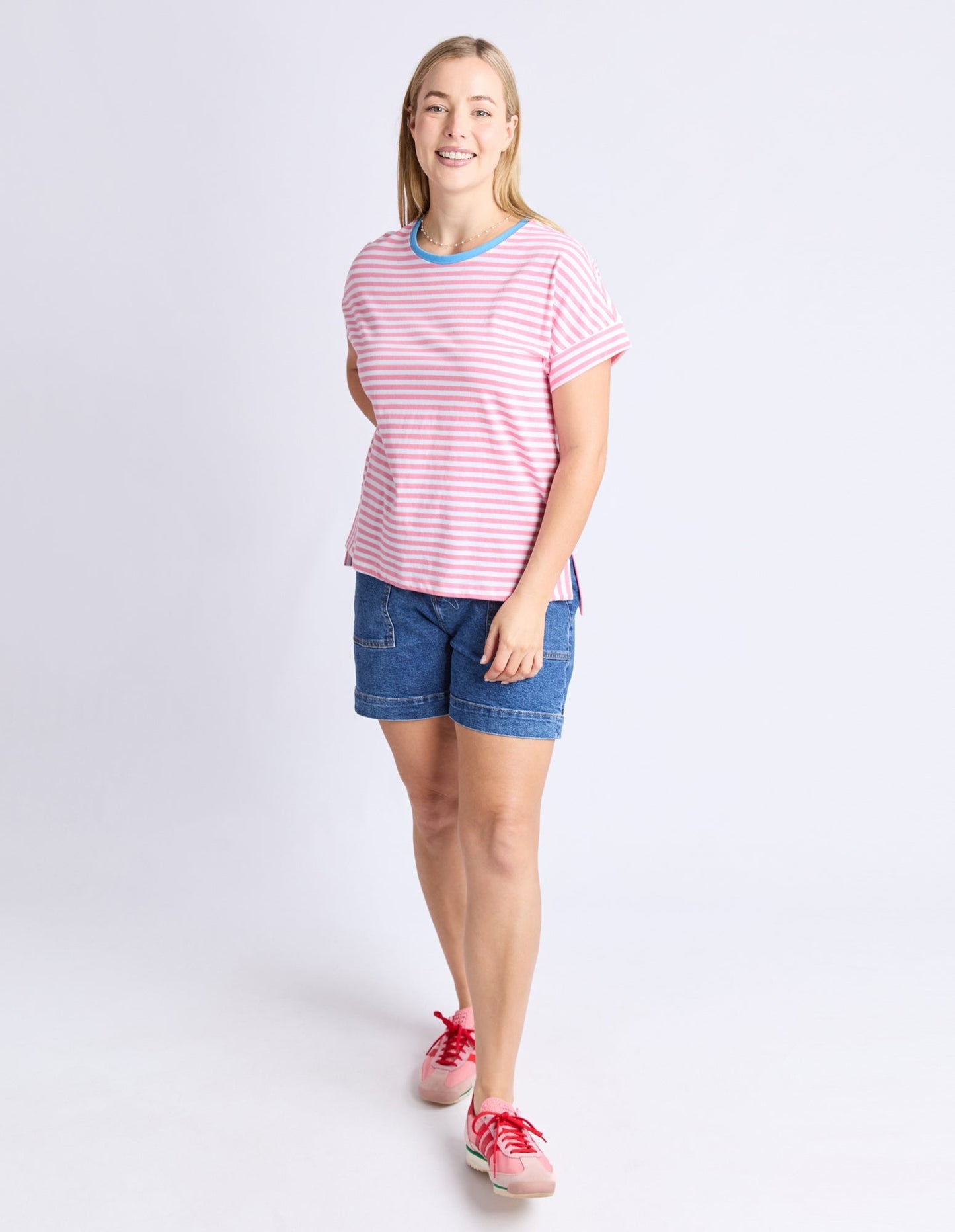 Jarrah Stripe S/S Tee - Pink - Elm Lifestyle