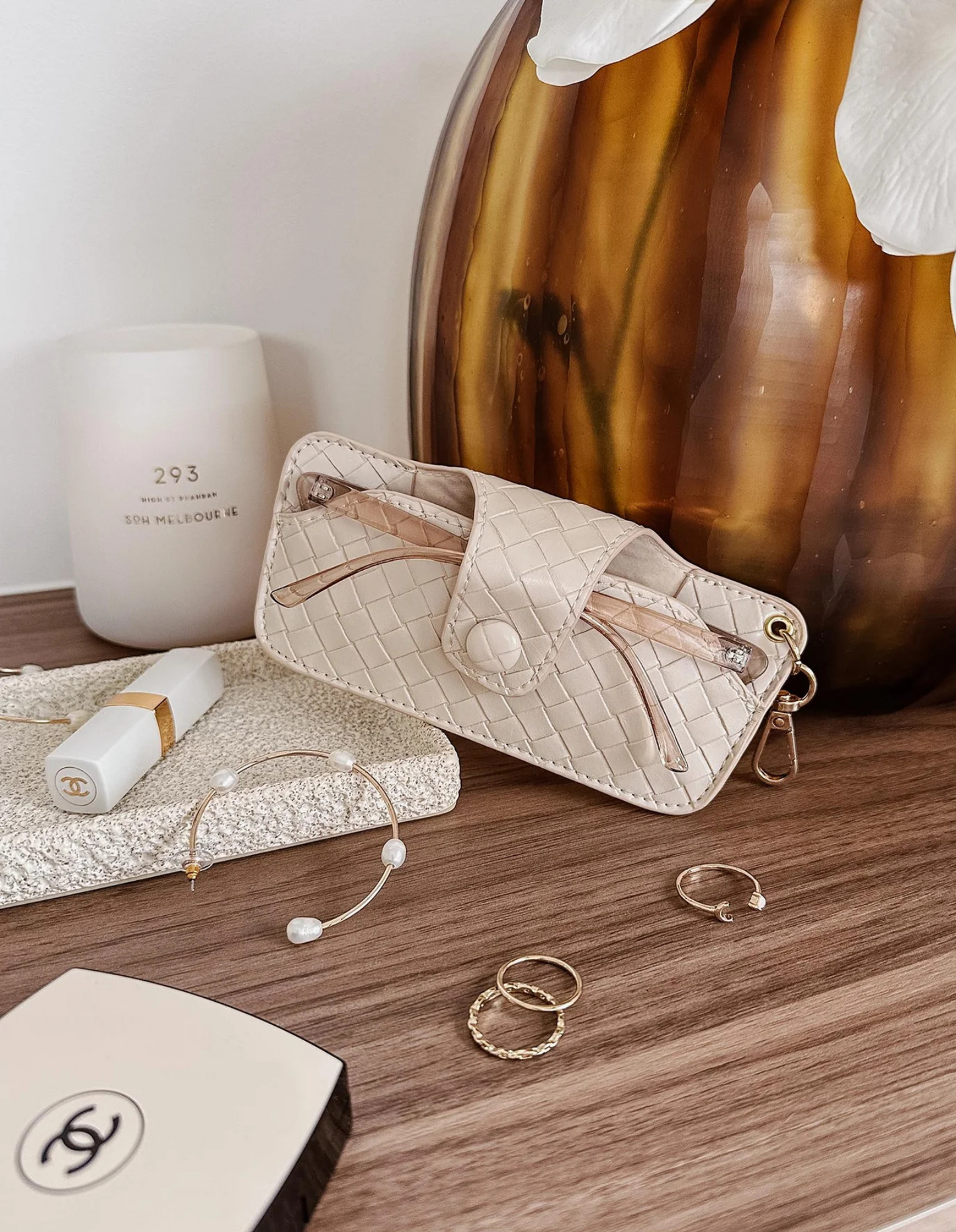 Étui à lunettes de soleil Skittle - Tissé vanille - Louenhide