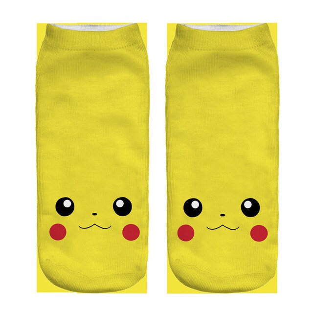 Socks 3D Printed Animals Anime Cheaper Short Cute Lady Girl Summer Funny Valor Socks Pokemon Go