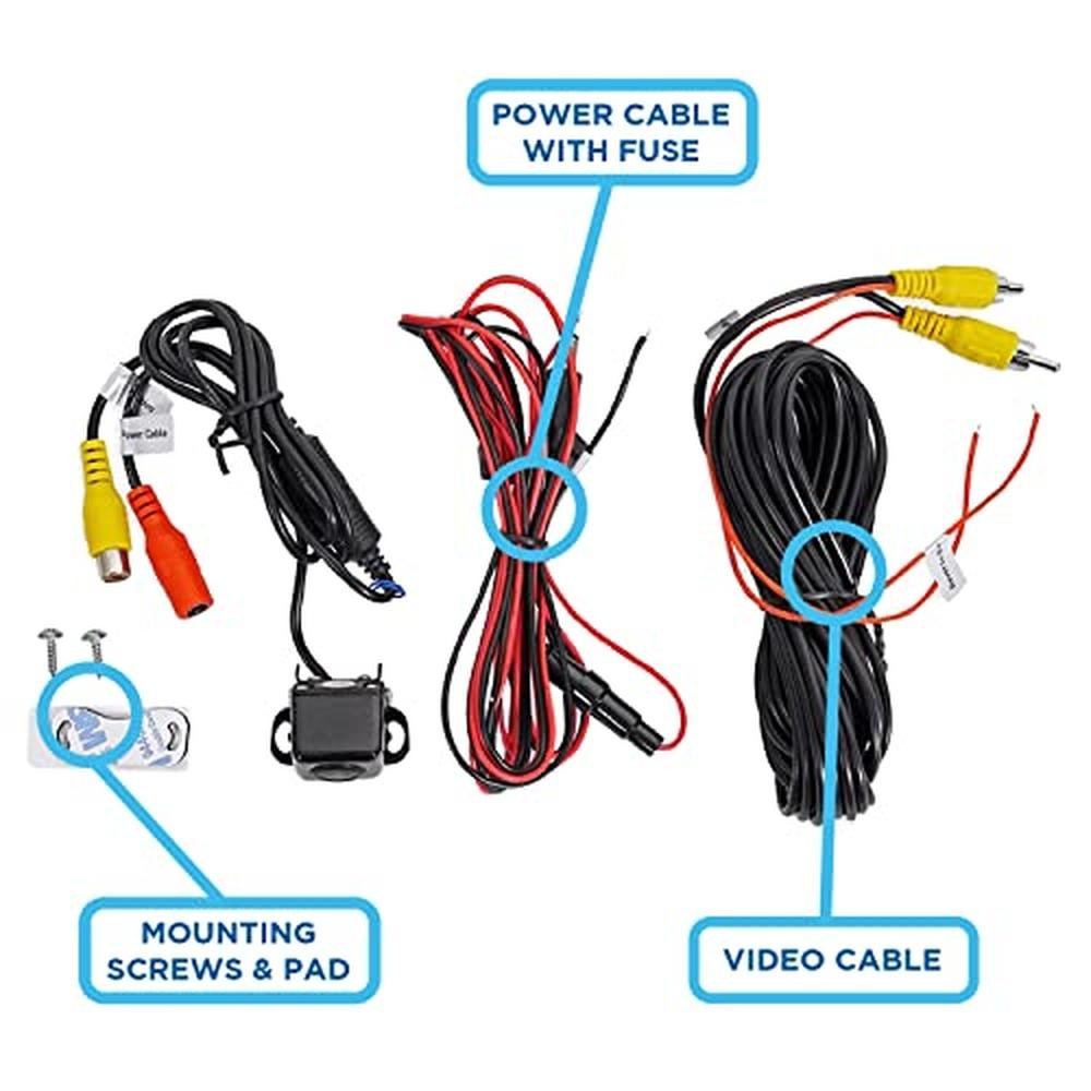 Jensen BUCAM100J Backup Camera for Car Truck | LED High Definition Picture | Wide Viewing Angle | Parking Guides | IP67 Waterproof Rating
