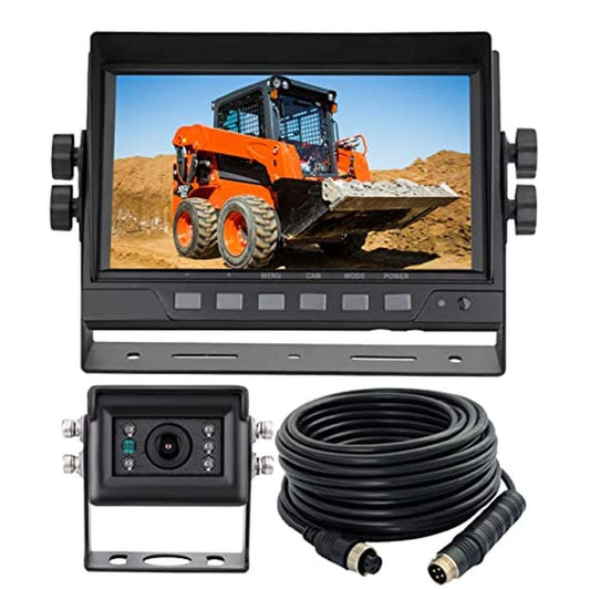 7" 1080P AHD Wired Reverse Rear View Backup Camera System,Guide line,IP69K No Water Leakage Camera, Night Vision, Vibration-Proof 10G for Tractor/Truck/Excavator/Caravan/Skid Steer/Heavy Equipment