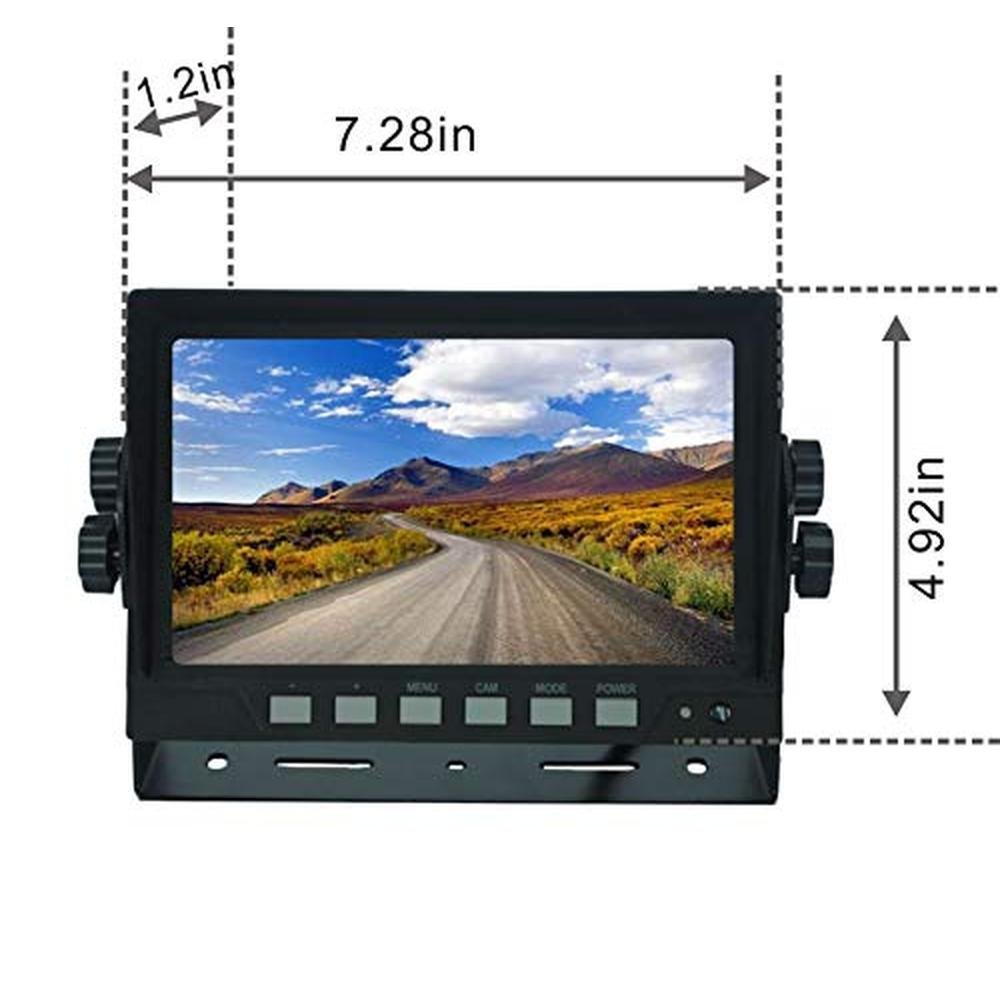 7" 1080P AHD Wired Reverse Rear View Backup Camera System,Guide line,IP69K No Water Leakage Camera, Night Vision, Vibration-Proof 10G for Tractor/Truck/Excavator/Caravan/Skid Steer/Heavy Equipment