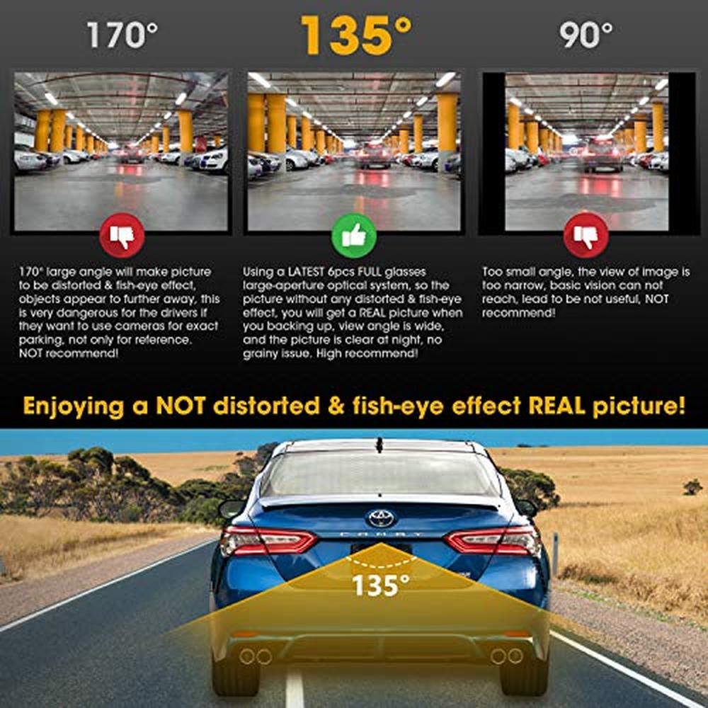 NATIKA Backup/Front/Side View Camera: No Distortion Effect Starlight Night Vision HD Metal Flush or Surface Mount 720P AHD and TVI Reverse Rear View Backup Camera for Cars Pickup Trucks SUVs RVs Vans