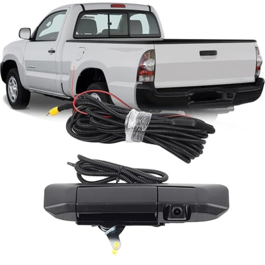 Dasbecan Tailgate Handle Rear View Backup Camera 6909004020 Compatible with Toyota Tacoma 2005-2015 Black Aftermarket Replacement Reverse Parking Liftgate Latch Handle Camera (RCA Connector)