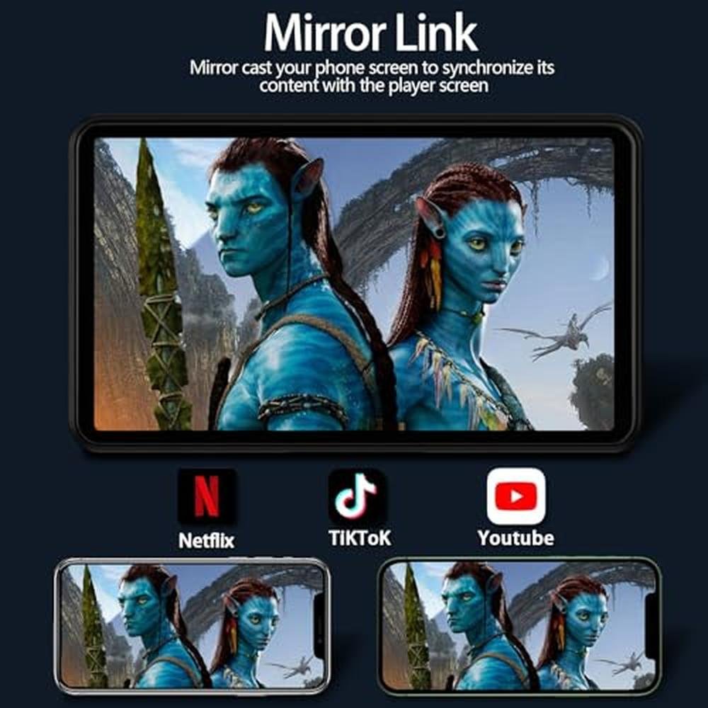 Écran tactile sans fil CarPlay pour voiture 7 pouces HD portable avec Apple CarPlay et Android Auto, Mirror Link, caméra de recul, Bluetooth, navigation GPS et entrée auxiliaire pour tous les véhicules.