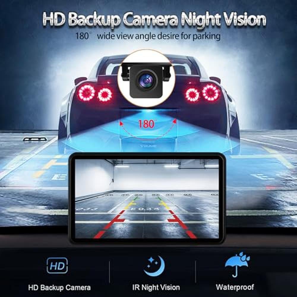 Écran tactile sans fil CarPlay pour voiture 7 pouces HD portable avec Apple CarPlay et Android Auto, Mirror Link, caméra de recul, Bluetooth, navigation GPS et entrée auxiliaire pour tous les véhicules.