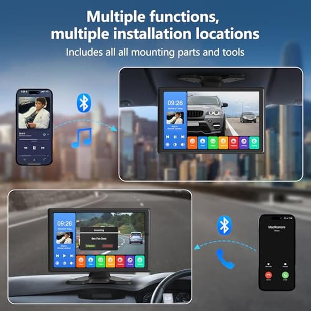 4 Channel Backup Camera System,Touchable 10.26 inch Monitor with DVR Stereo, 64GB Card, IP69 Waterproof, Nightvision 1080P Backup Camera for RV/Truck/Trailer Pickup,Rear Side Front Wired System