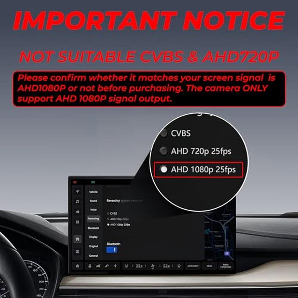 Bzgnl AHD 1080P Backup Camera for Car,170 Degree Wide Angle Rearview Reversing License Plate IP69K Waterproof Camera,Clear Night Vision Reverse Rear View Camera for Car Vehicle SUV RV