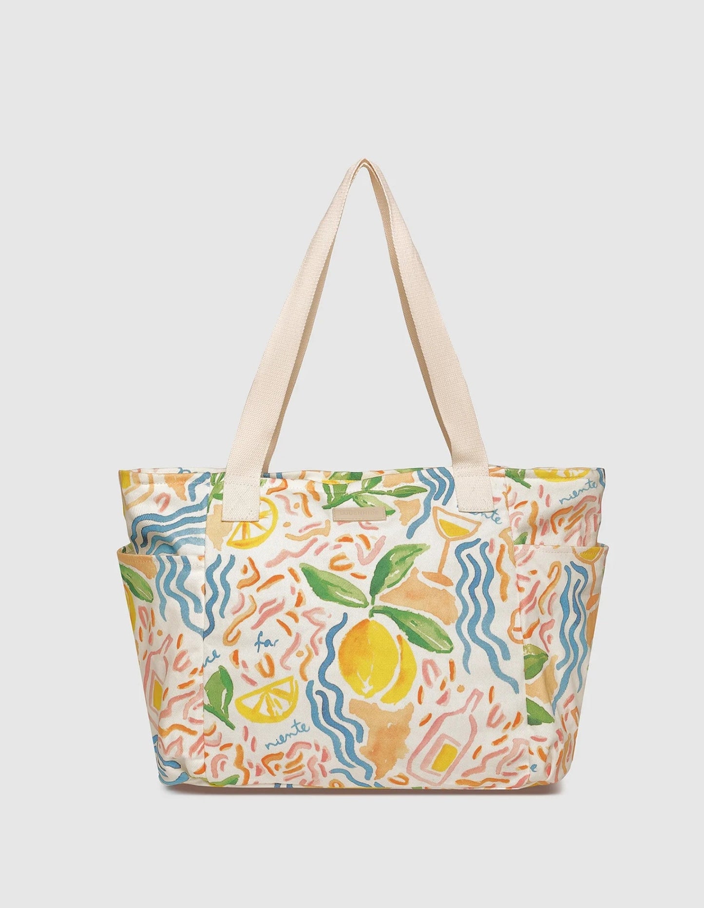 Sac cabas Charlotte en toile - Imprimé citron - Louenhide