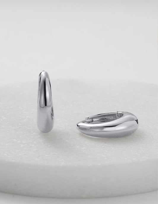 Boucles d'oreilles créoles Cleo moyennes - Argent - Zafino