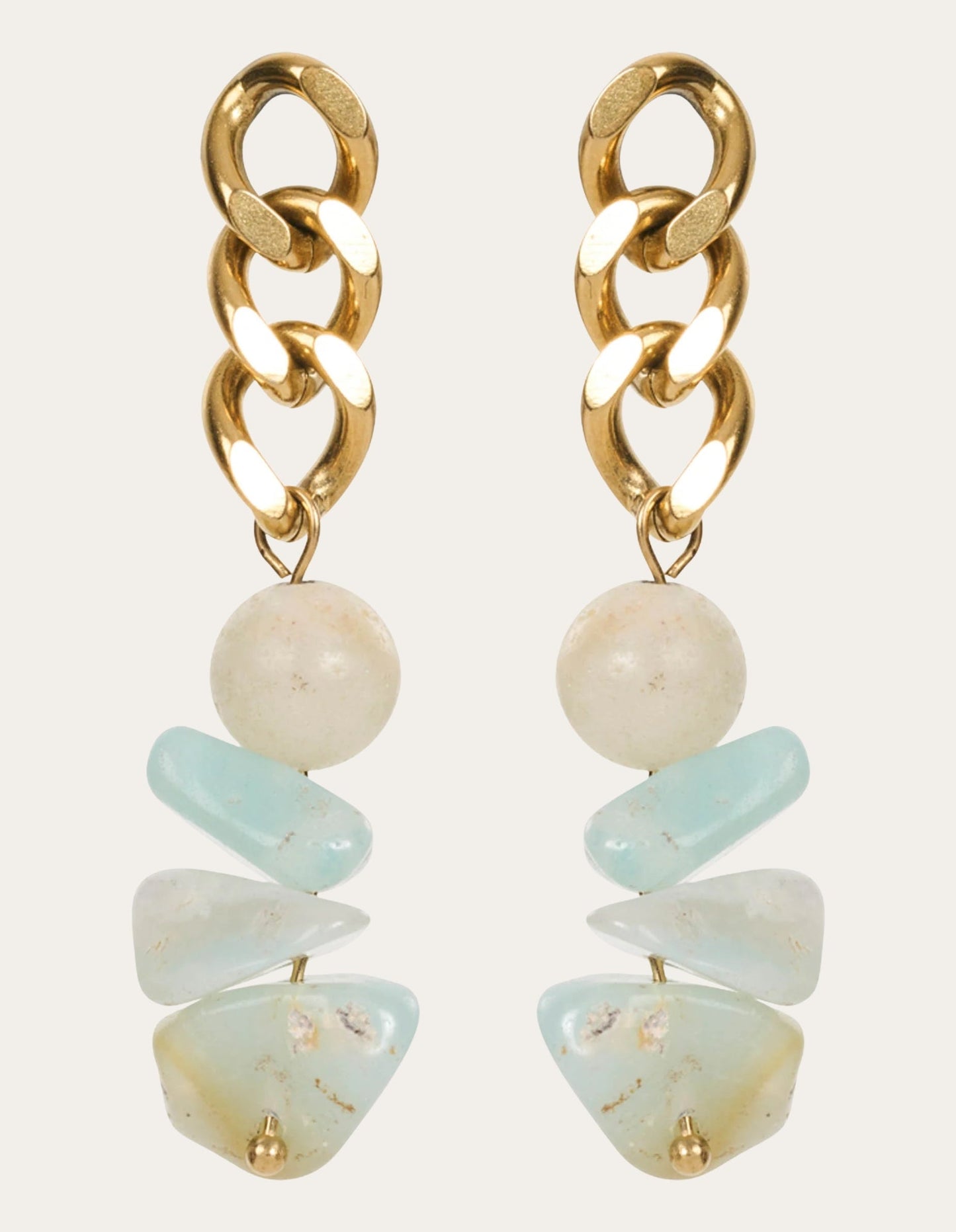 Boucles d'oreilles Esther Drop - Pierre de menthe - Île des Mines