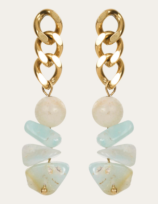 Esteres pilienveida auskars - piparmētru akmens - Isle Of Mine