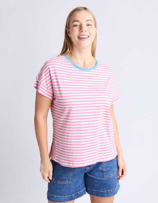 Jarrah Stripe S/S Tee - Pink - Elm Lifestyle