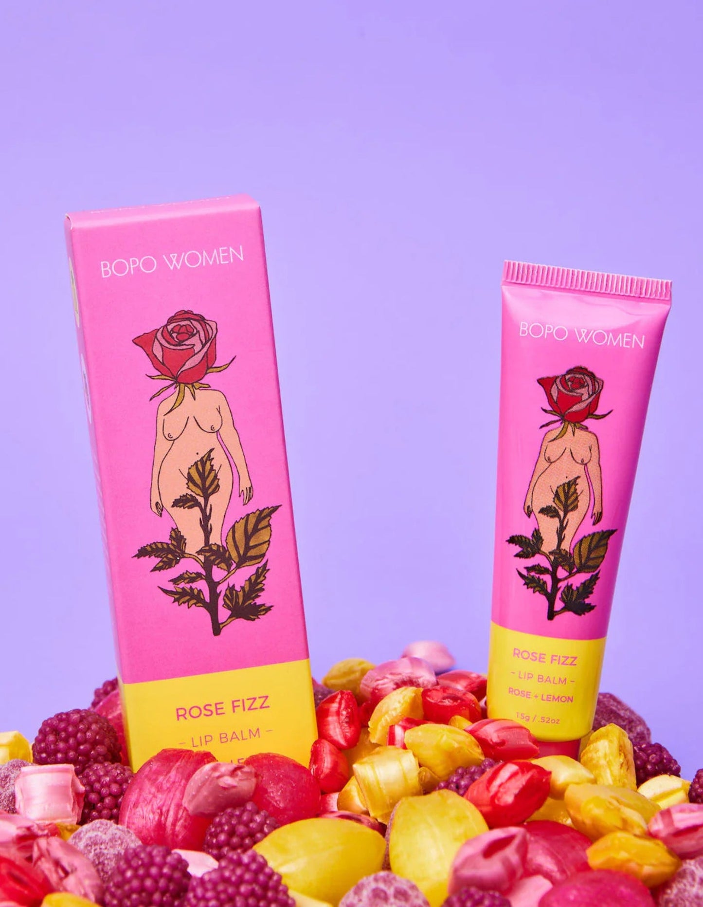 Baume à Lèvres Rose Fizz - Bopo Femme