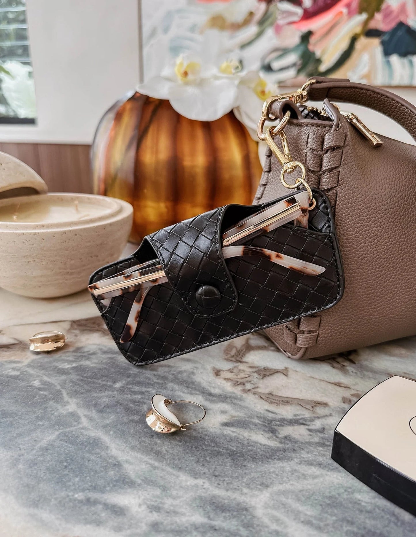 Étui à lunettes de soleil Skittle - Tissé noir - Louenhide