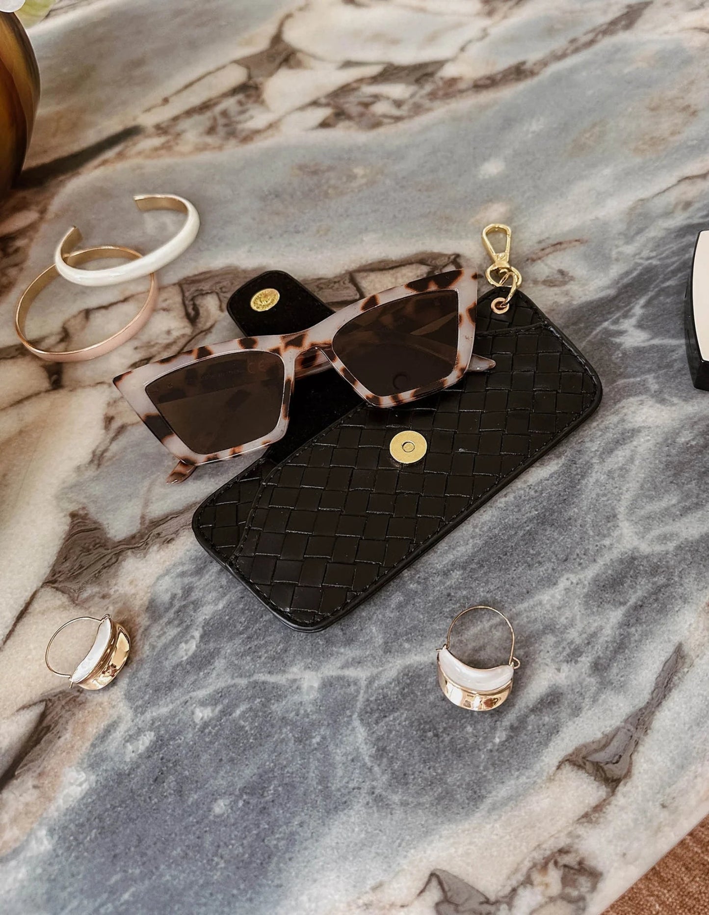 Étui à lunettes de soleil Skittle - Tissé noir - Louenhide