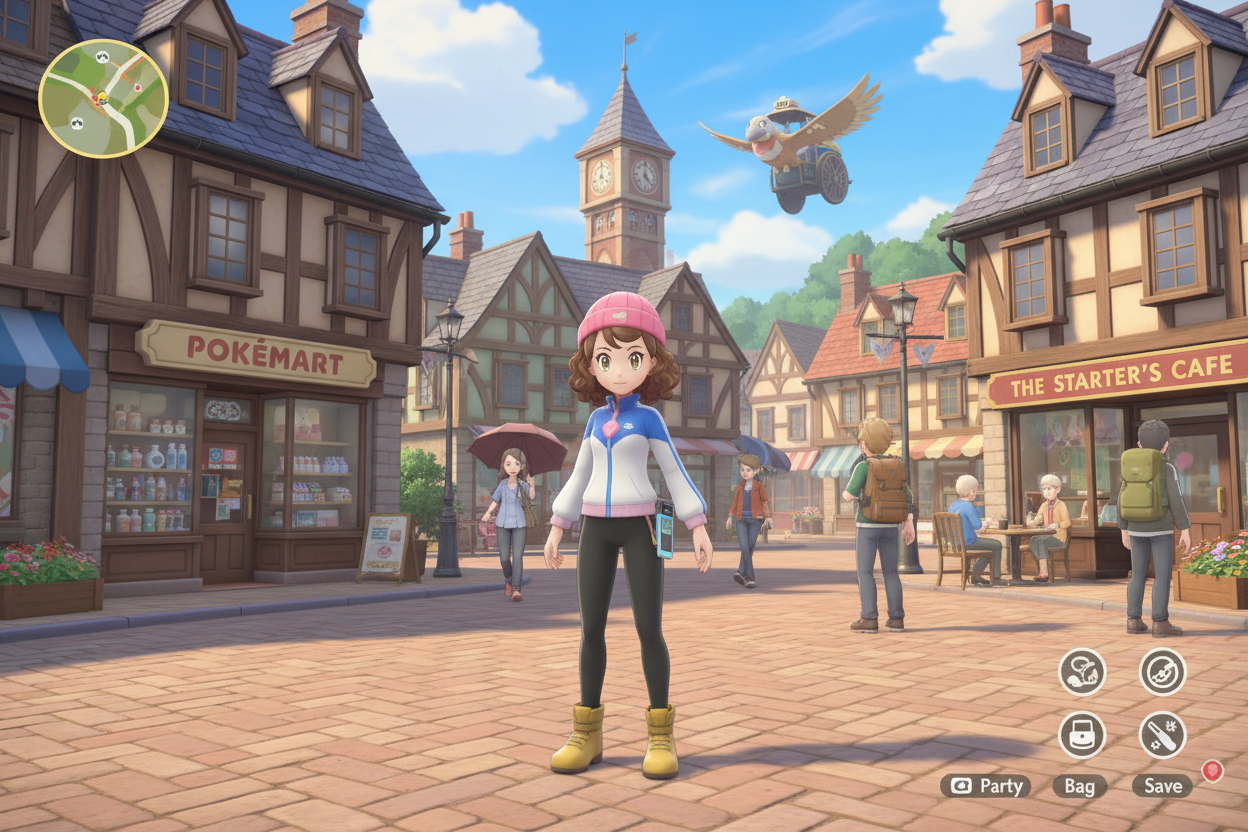 Pokemon Shield Galar town exploration