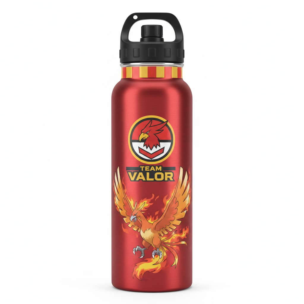Team Valor Water Bottle Front View