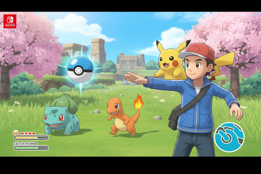 Pokemon Let's Go Pikachu catching gameplay