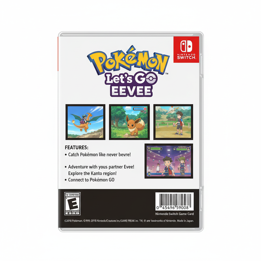 Pokemon Let's Go Eevee game case back cover