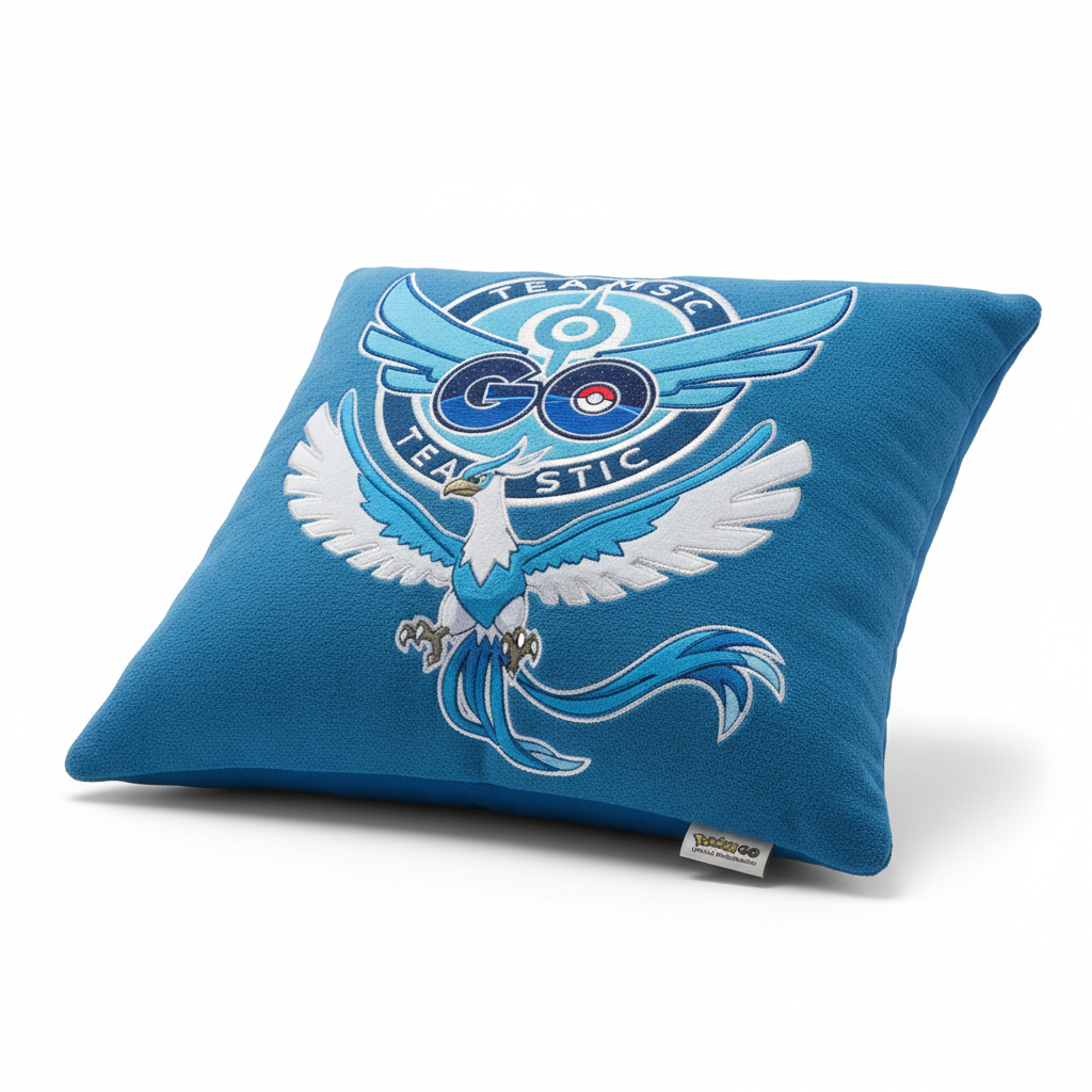 Team Mystic Throw Pillow Angled View