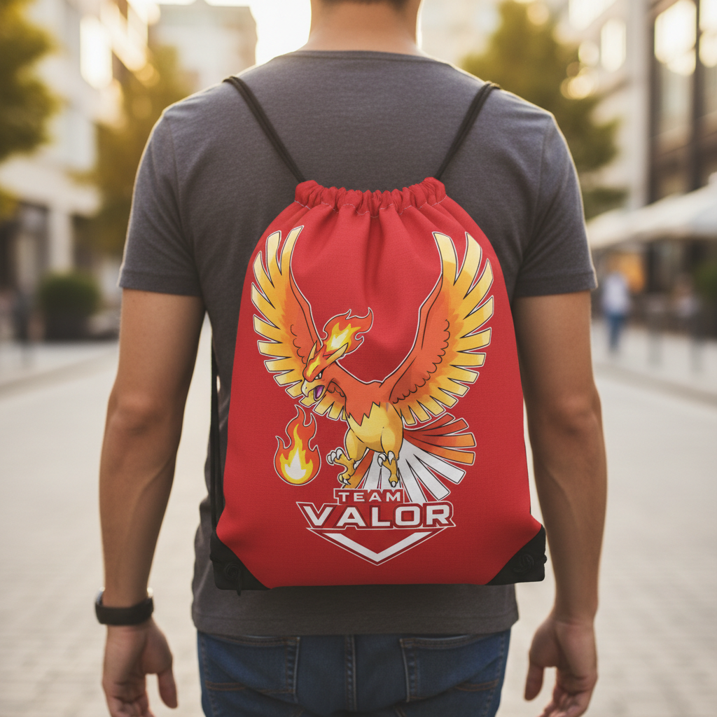 Team Valor Drawstring Bag Lifestyle