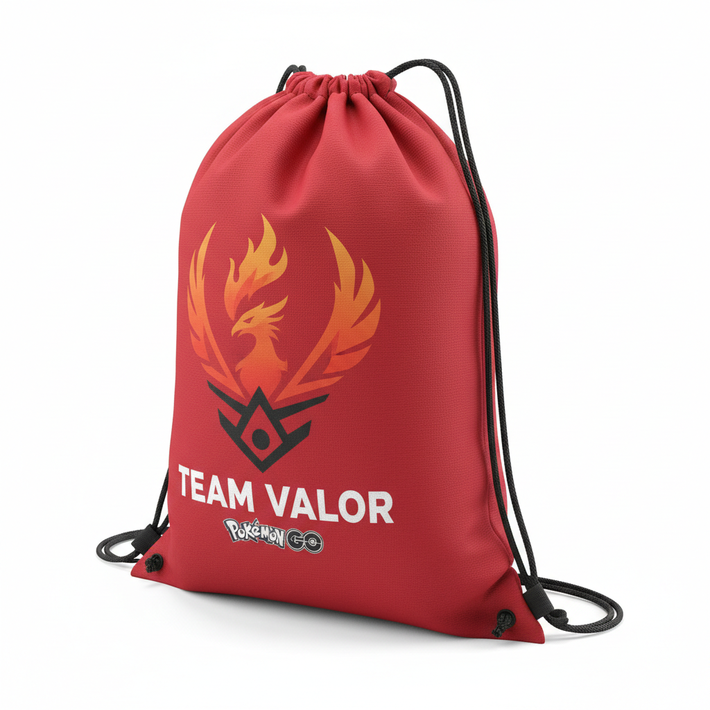 Team Valor Drawstring Bag Angled View