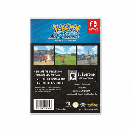 Pokemon Sword game case back cover
