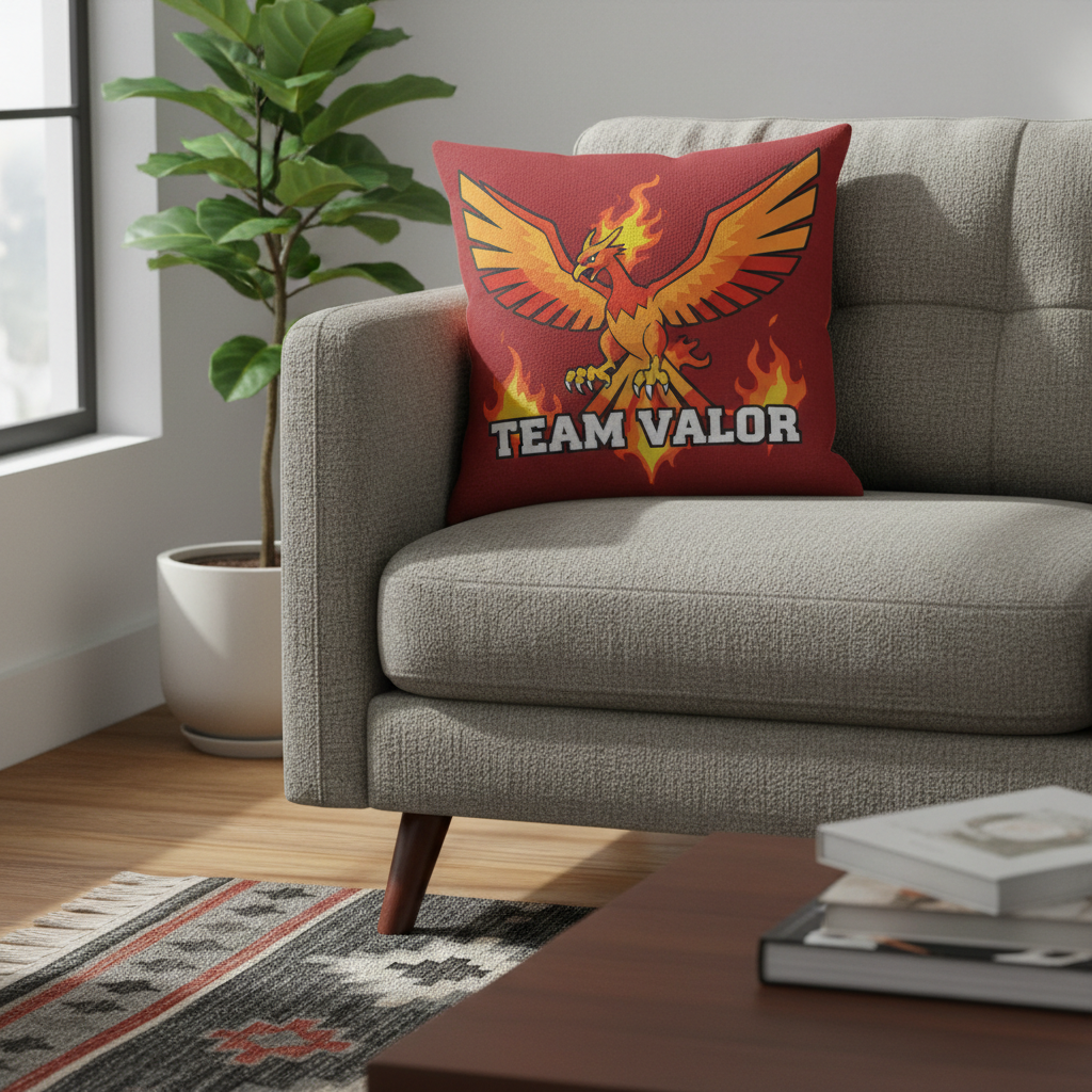 Team Valor Throw Pillow Lifestyle