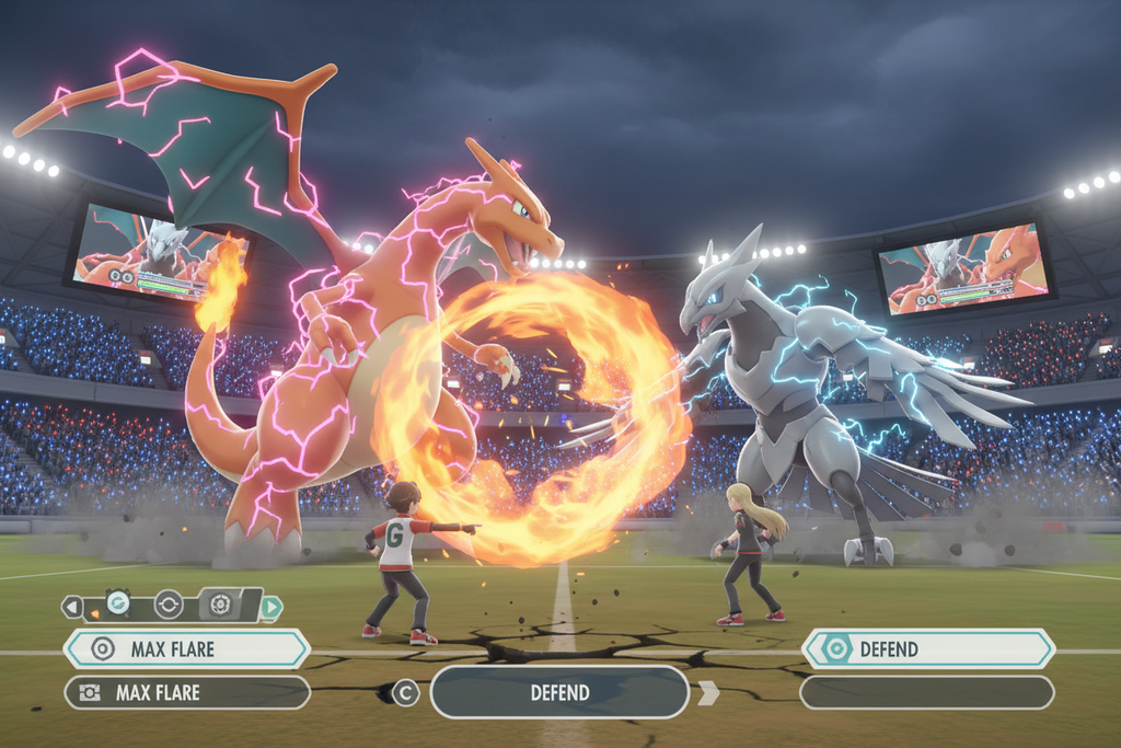 Pokemon Shield Dynamax battle gameplay