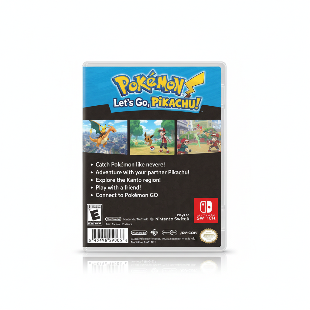 Pokemon Let's Go Pikachu game case back cover