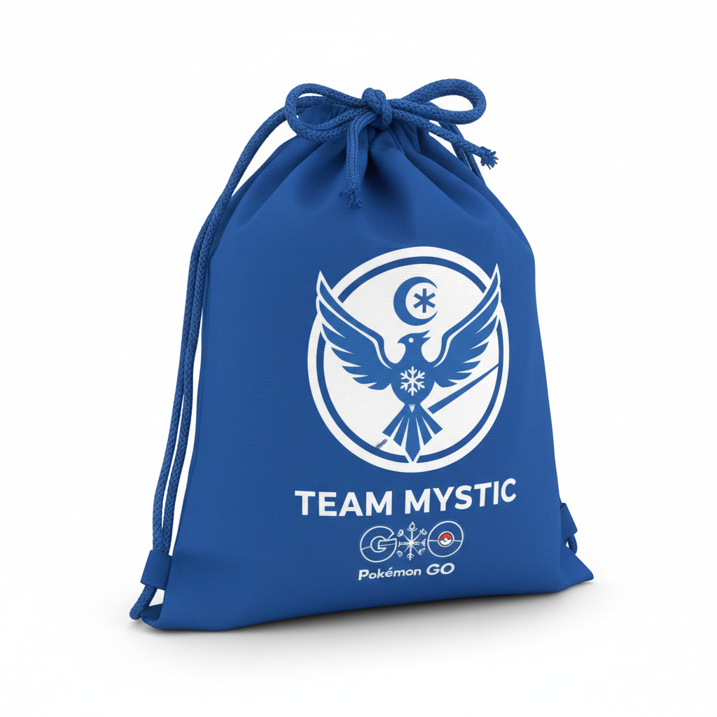 Team Mystic Drawstring Bag Angled View