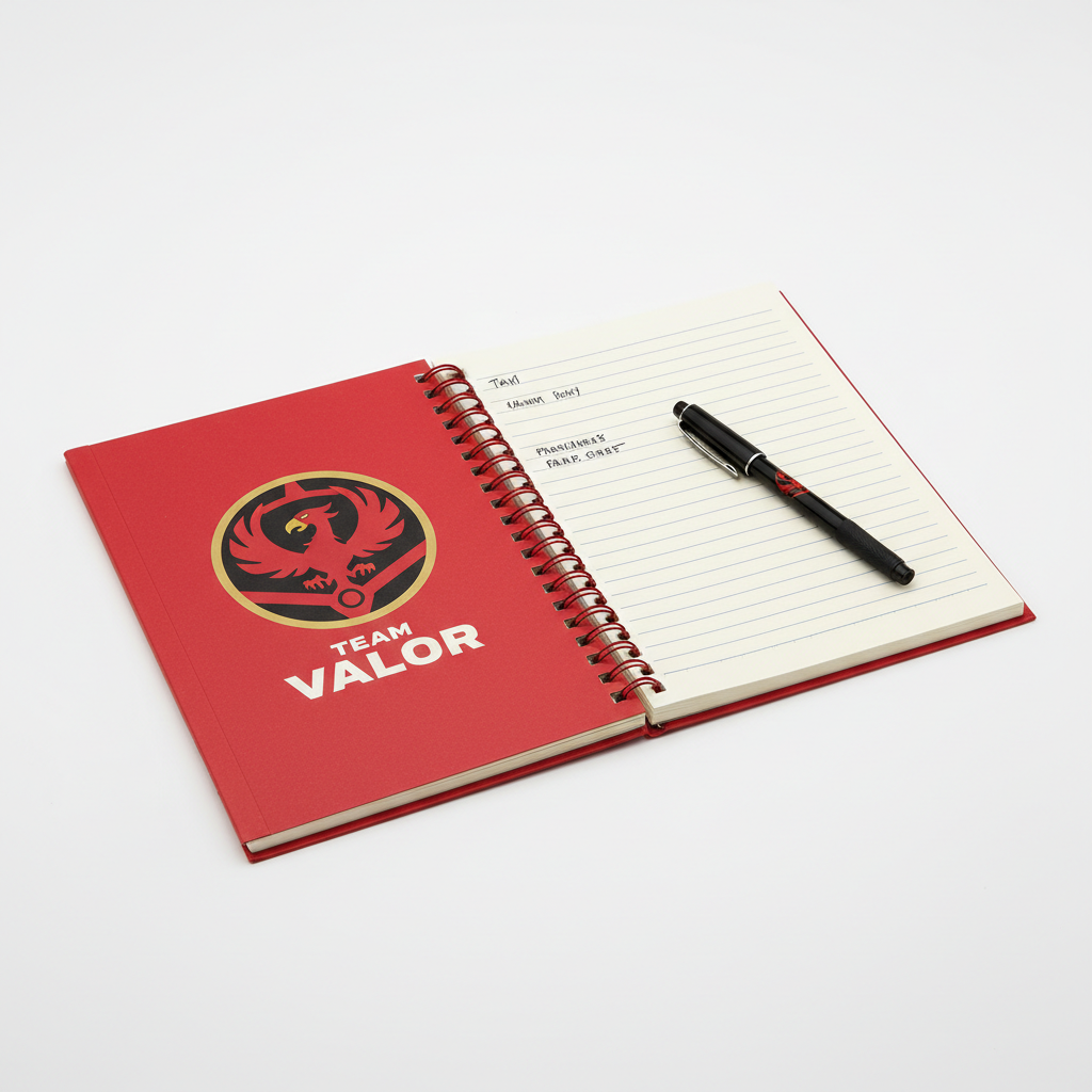 Team Valor Notebook Open Pages