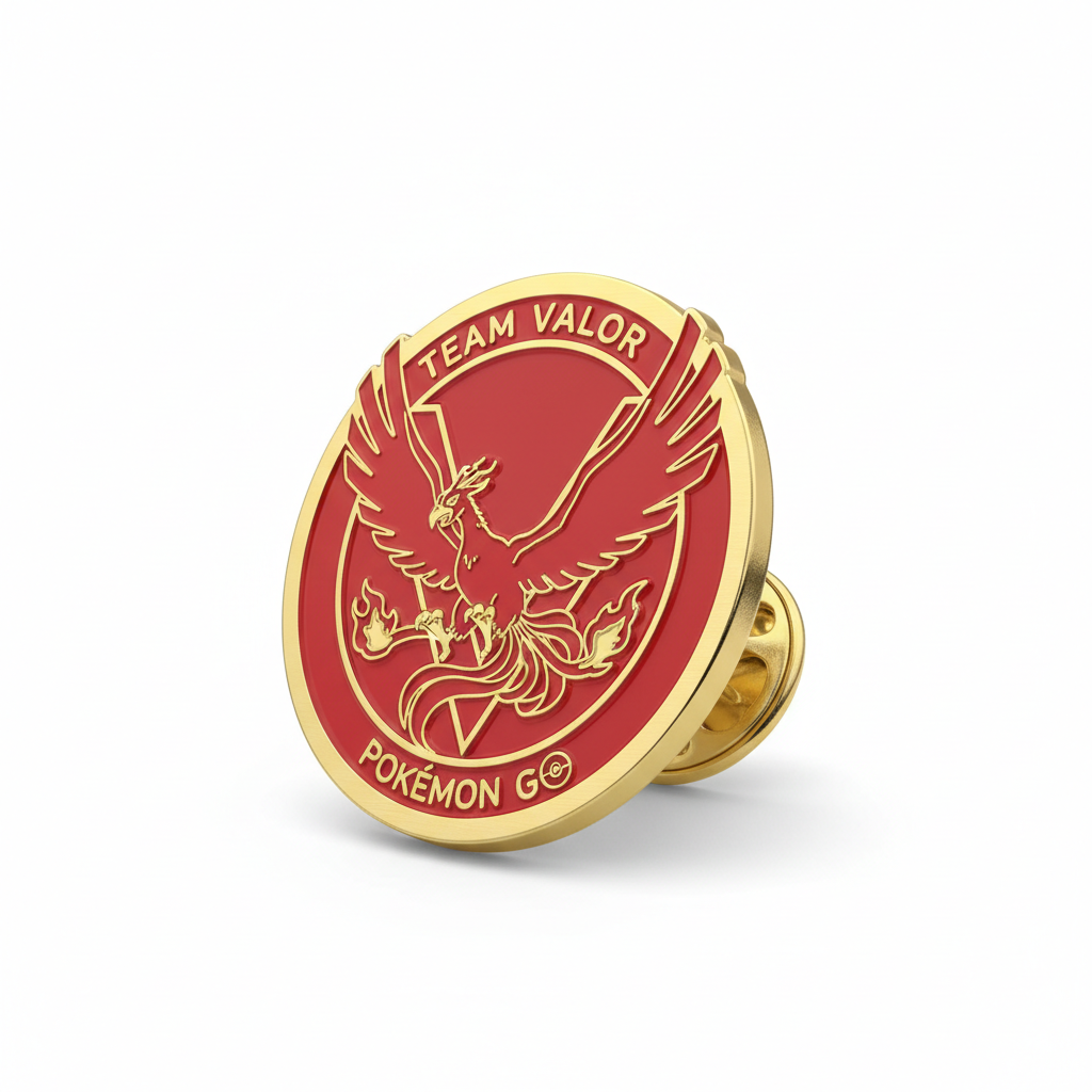 Team Valor Enamel Pin Angled View