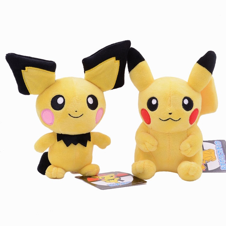 Takara Tomy Pokemon Pichu Plush Lovely Pikachu Juvenile Version Evolution Toy Hobby Collection Doll Kawaii Gift for Girl