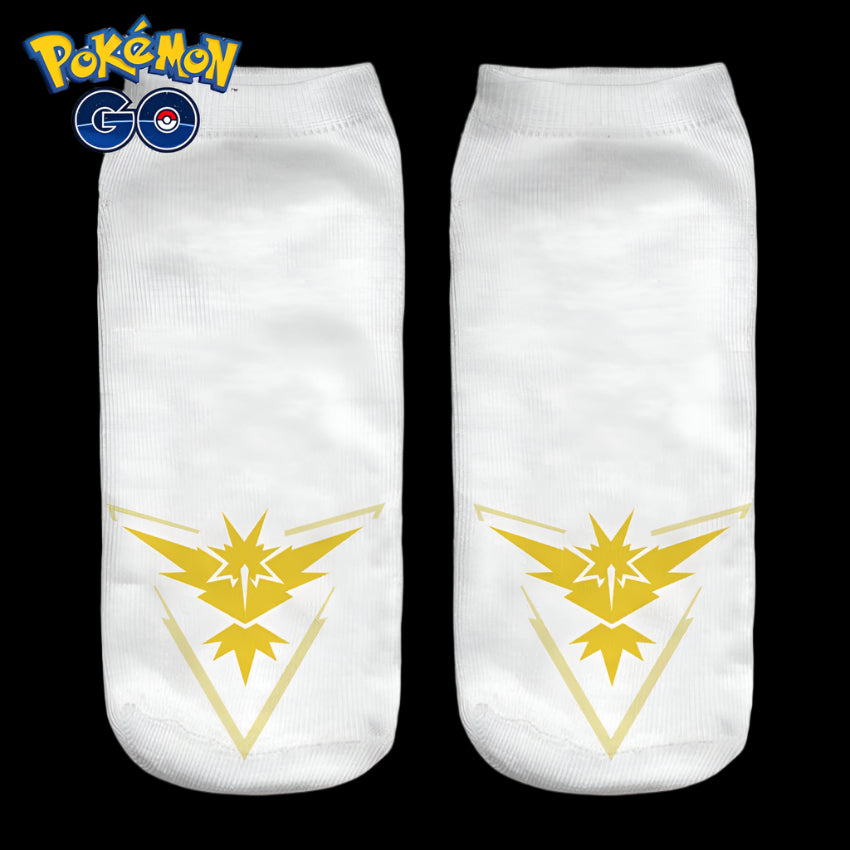 Women Socks 3D Print Animals Character team instinct  White Wholesale Short Cute Low Cut Ankle Lady Girl Funny Socks Pokemon Go